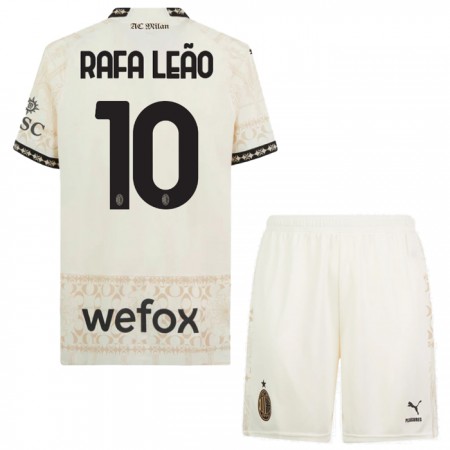 Jalkapallo Pelipaidat/Peliasut AC Milan Rafael Leao 10 Lasten Neljäspelipaita 2023-24 Valkoinen